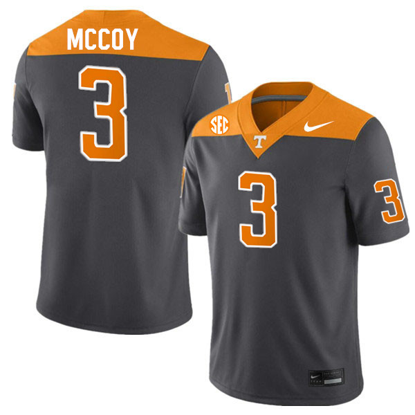 Men #3 Jermod McCoy Tennessee Volunteers College Football Jerseys Stitched-Anthracite